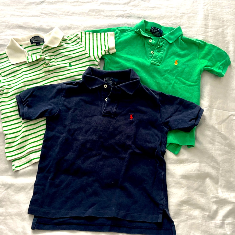 Bundle of 4T polo shirts.